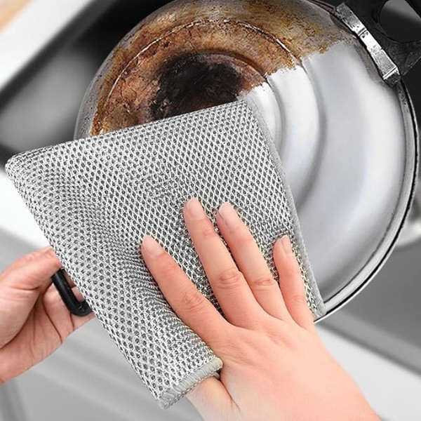 Fregadores multiusos de alambre de acero (4 unidades) | SCRUBIWIPE