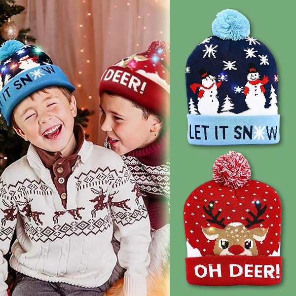 Gorro de punto con luz LED de Navidad | XBEANIE