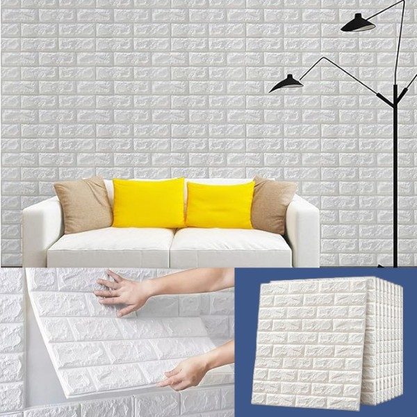 Vinilo autoadhesivo efecto ladrillo con diseño 3D (5 unidades) | BRICKSBY