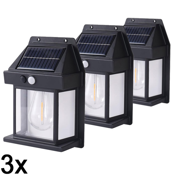 3x Luz solar exterior con sensor de movimiento | FLUXLAMP