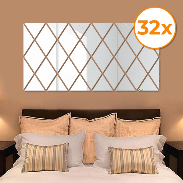 Pegatinas de pared efecto espejo (32 uds.) | WALLGEM