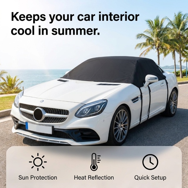 Cubierta de Parabrisas Reversible, 170x120 cm, UV + Escarcha | CARCOVER